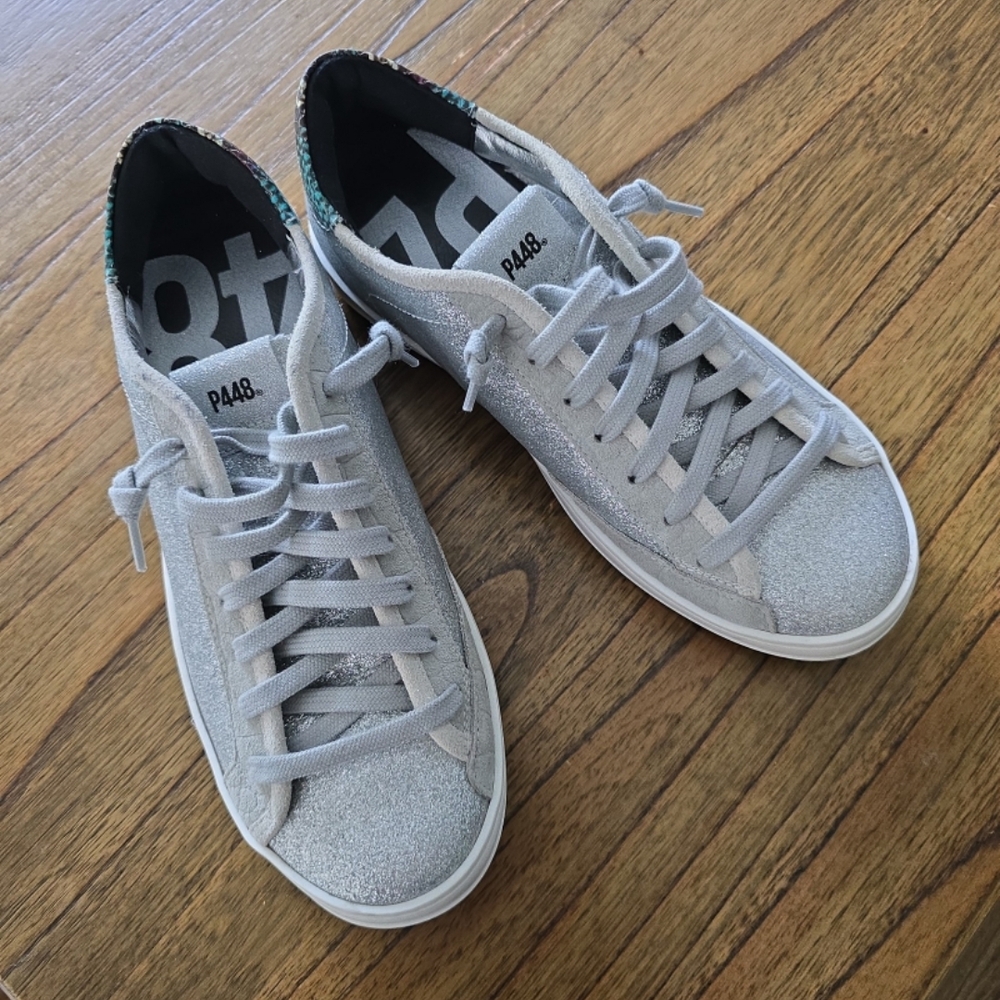 P448 Silver Glittery Sneakers Size 39